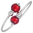 Venere - Red Murano Glass Sterling Silver Bangle