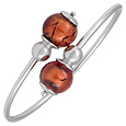 Antica Murrina Veneziana Venere - Sterling Silver Bangle with Amber Murano Glass