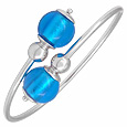 Antica Murrina Veneziana Venere - Sterling Silver Bangle with Blue Murano Glass