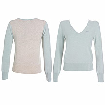 Antoni & Alison in the Department Store Light blue two tone v neck jumper