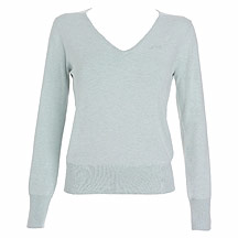 Antoni & Alison in the Department Store Pale blue v neck marl jumper