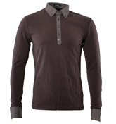 Dark Purple Long Sleeve Polo Shirt