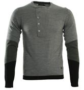 Grey Button Fastening Sweater