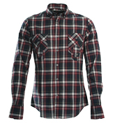 Navy, Red and Grey Check Shirt