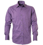 Plain Purple Long Sleeve Slim Fit