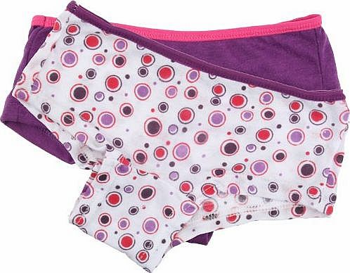 Anucci 2 Pk Anucci Girls Purple Spot Shortie Knicker Age 5-6 BR222