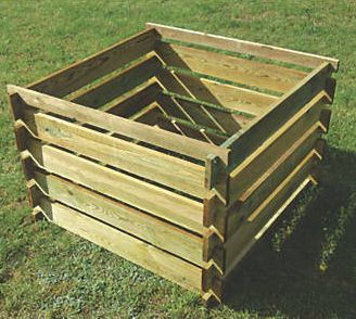 Apollo, 1228[^]78623 Wooden Composter Natural 0.9 x 0.9 x 0.6m