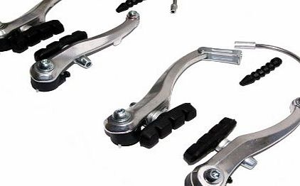 Apse Alloy V Brake Arms Silver Set 4 Threaded