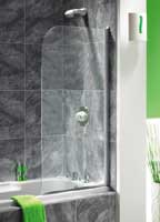 Aquarius Frameless Bathscreen - Silver Frame - Clear Glass