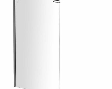 Aqualux AQUASPACE 1400 x 900mm Walk-in Shower Panel - Polished Silver/ Clear