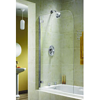 Frameless Curved Bath Screen Silver / Clear