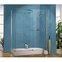 Polished Silver 900mm Walk-In Shower Enclosure