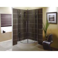 AQUALUX Pura Polished Silver 900mm Quadrant Shower Enclosure and Tray