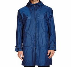 Dunoon technical blue trench coat