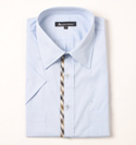 Mens Sky Blue Short Sleeve Cotton Shirt