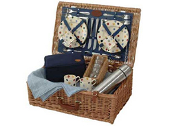 Arboreta Bridgewater Polka Dot Picnic Basket 4 person