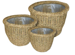 Arboreta Seagrass Lined Round Planter