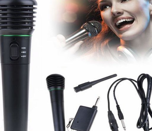 Ardisle Pro Wireless Wired Cordless DJ Karaoke Public Address PA Mic Microphone System - 1 x Microphone   1 x Microphone Wireless Receiver   1 x Microphone Wireless Transmitter   1 x Microphone Cord