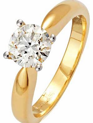 Argos 18ct Gold 1 Carat Diamond Solitaire Ring - Size J