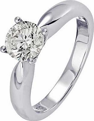 Argos 18ct White Gold 1 Carat Diamond Solitaire Ring -