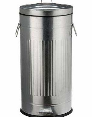 30 Litre Retro Kitchen Pedal Bin - Silver