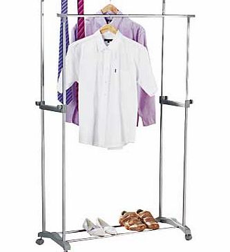 Argos Adjustable Double Clothes Rail with Shoe Rack -