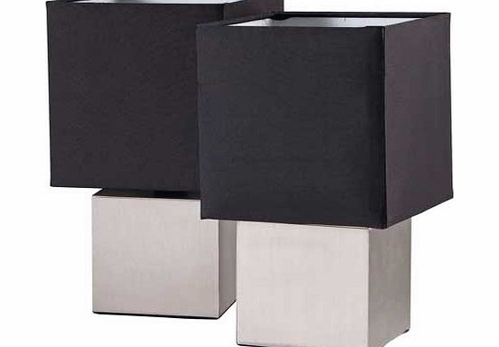 Argos Pair of Cube Touch Lamp - Black