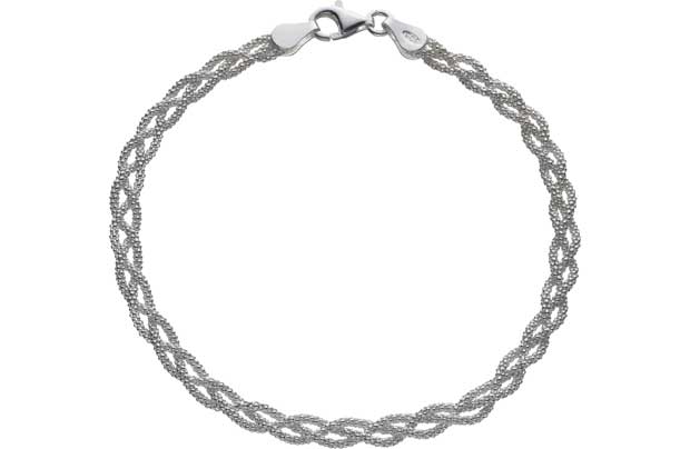 Argos Sterling Silver 3 Strand Braid Bracelet