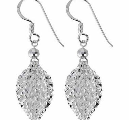 Argos Sterling Silver 3D Leaf Drop Earrings