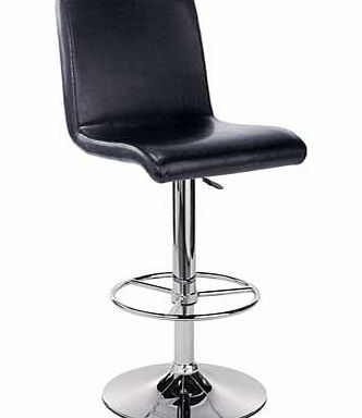 Argos Turner Black Leather Effect Seated Bar Stool