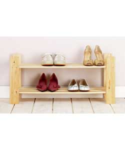 Value 2 Shelf Pine Shoe Rack