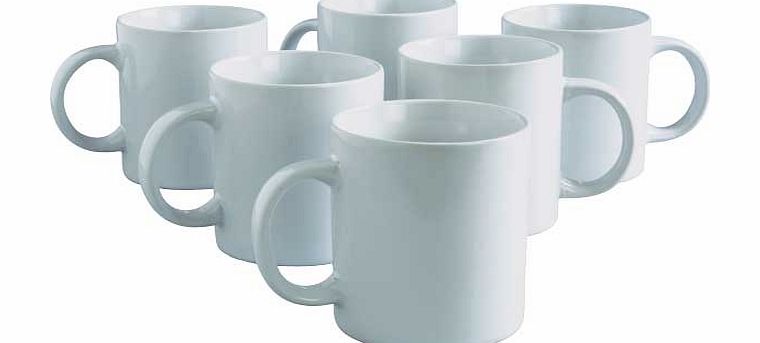 Argos Value Range 6 Piece Mug Set - White