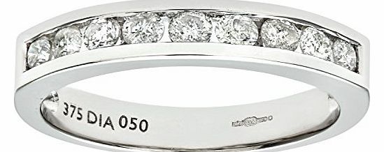 9ct White Gold Diamond Channel Set eternity Ladies Ring