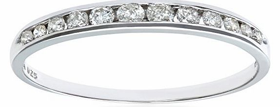 Ariel 9ct White Gold Quarter Carat Diamond Channel Set Half Eternity Ring