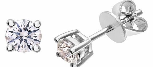 Ariel Round Brilliant 0.50ct G/VS2 Certified Diamonds 18ct White Gold Stud Earrings