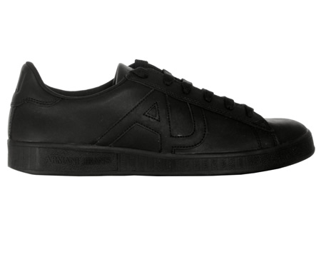 Armani Black Leather Trainers