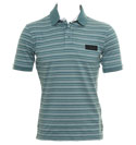 Blue and White Stripe Polo Shirt