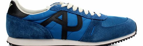 Armani Blue/Black Suede Trainers