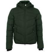 EA7 Green Down Hooded Jacket
