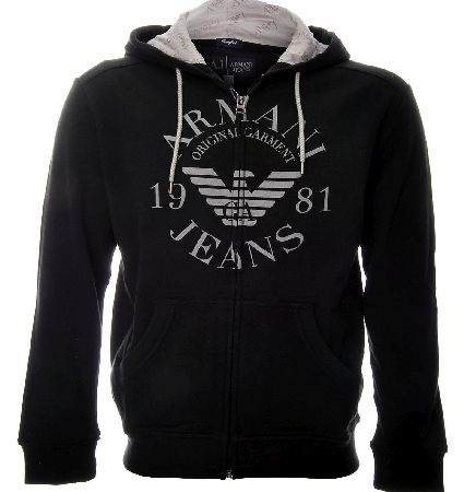 Armani Jeans Enlarged Front Logo Zip Hoody