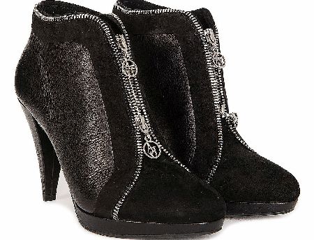 Armani Jeans Womens Black Zip Detail Ankle Boots