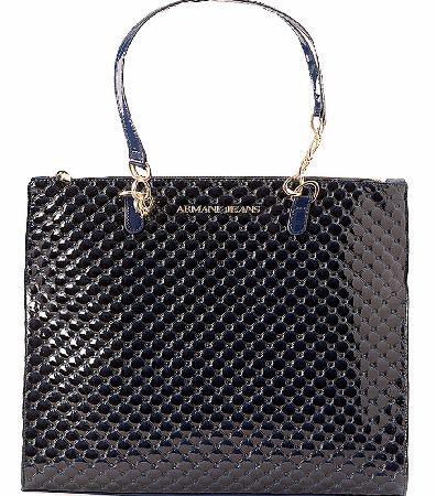 Armani Jeans Womens Patent Bobble Tote Bag