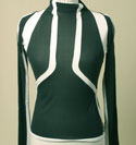 Armani Ladies Armani Black & White Pure Silk Long Sleeve Top