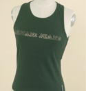 Armani Ladies Armani Black Sleeveless Cotton Top with Diamonte Logo