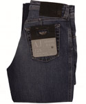 Armani Ladies Armani Blue Denim Worn Effect Zip Fly Comfort Fit Jeans.