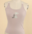 Armani Ladies Armani Dark Pink Vest Top with White Ribbon Tie Straps