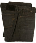 Armani Ladies Armani Small Check Dark Denim Worn Effect Zip Fly Jeans.