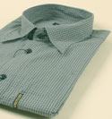 Armani Mens Grey & White Check Long Sleeve Cotton Shirt