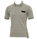 Pewter and White Stripe Polo Shirt