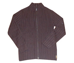 Armani Ribbed slim fit zip thru cardigan